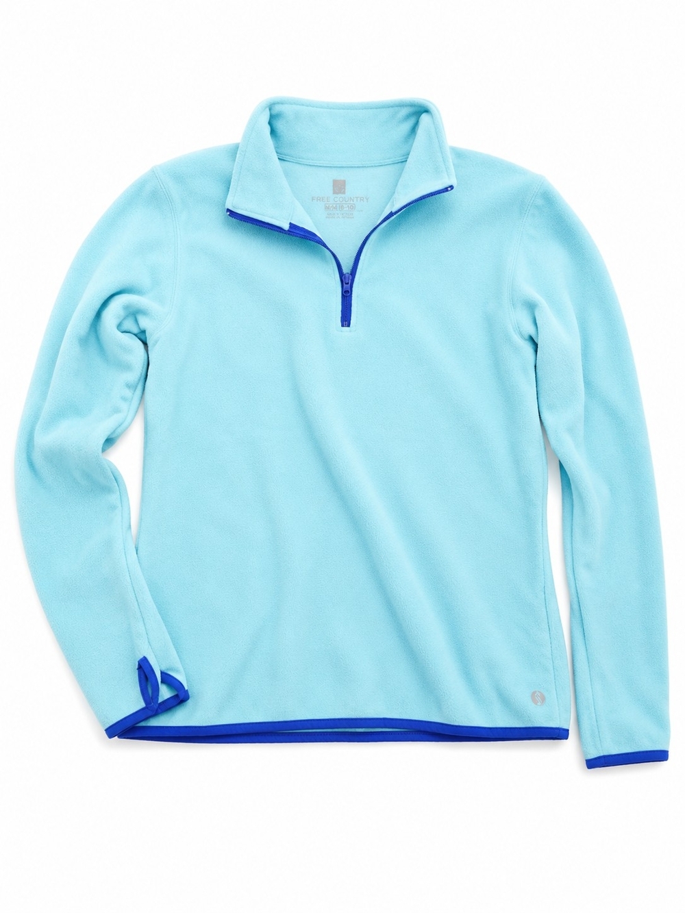 Xersion Light Blue Fleece Pullover with Dark Blue Trim